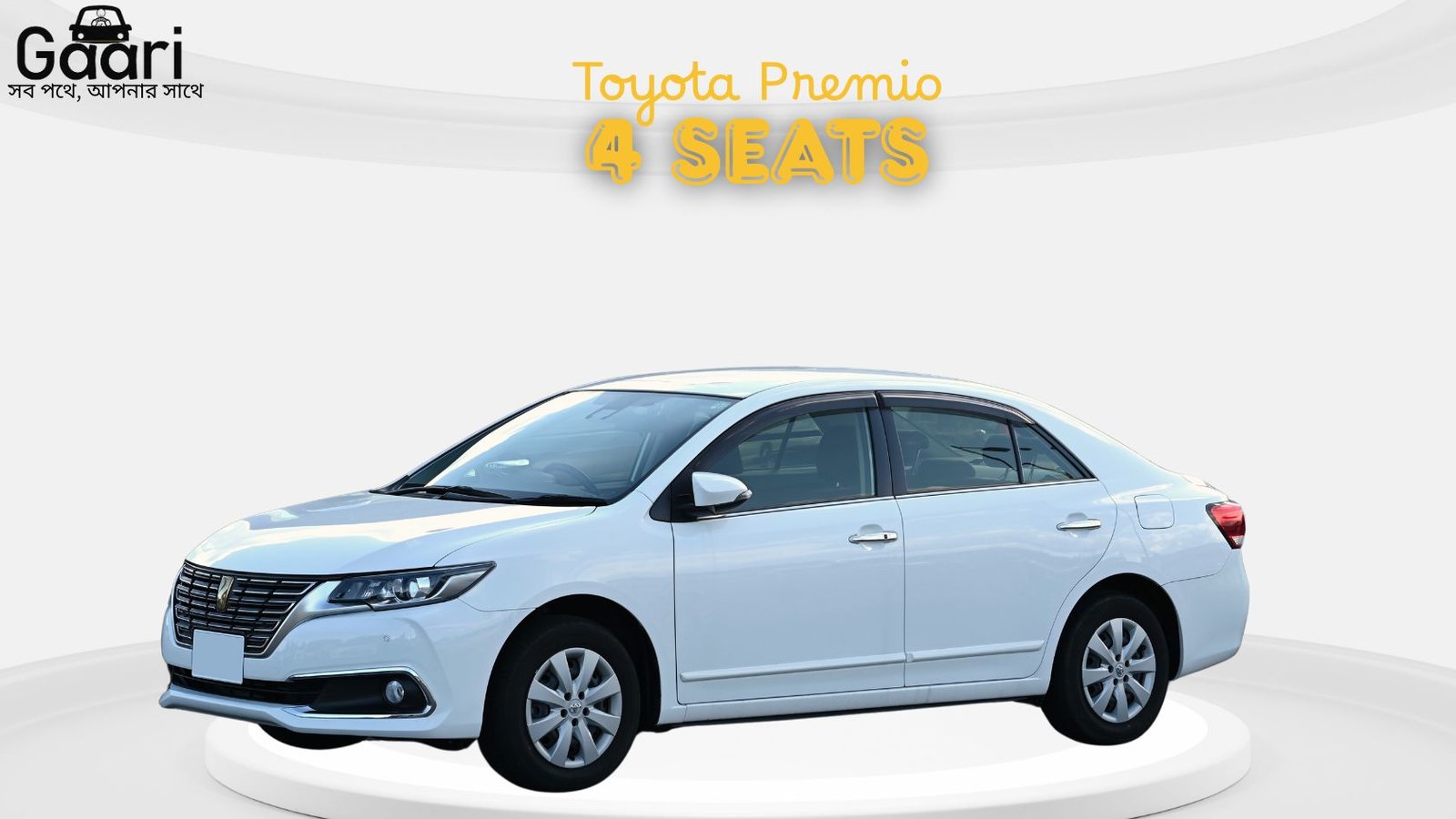 Toyota Premio sedan available for rent in Bangladesh